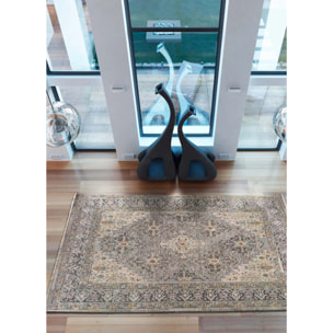 SAROUGH Alfombra vintage de pelo corto gris, varias medidas disponibles.