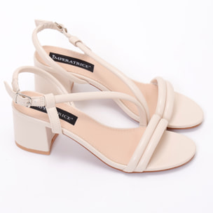Sandali in simil pelle con tacco comodo
