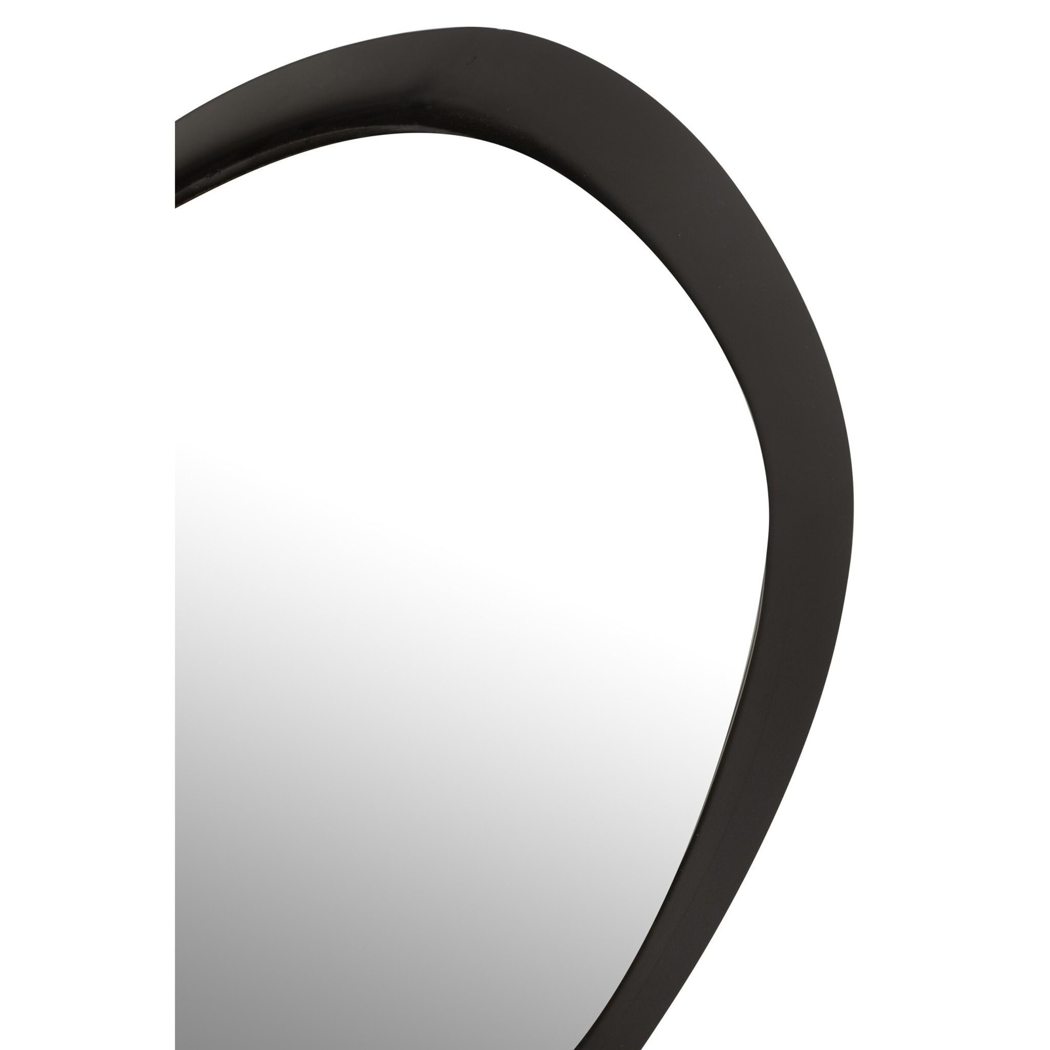 J-Line miroir Mural Rond - métal/verre - noir - small - 60.5 x 58 cm
