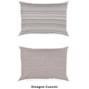 Coppia Federe per cuscini letto BAIA BEIGE 100% Cotone e Made in Italy Zig Zag Moderno