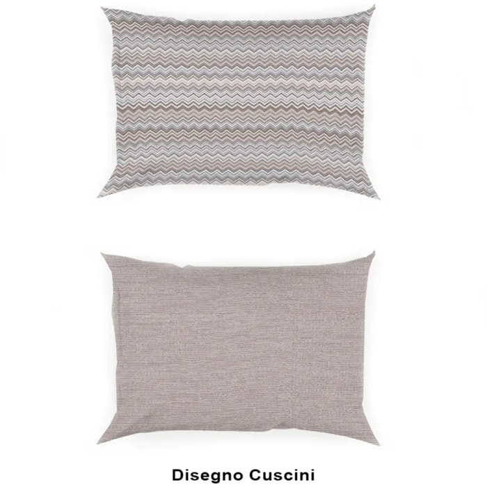 Coppia Federe per cuscini letto BAIA BEIGE 100% Cotone e Made in Italy Zig Zag Moderno