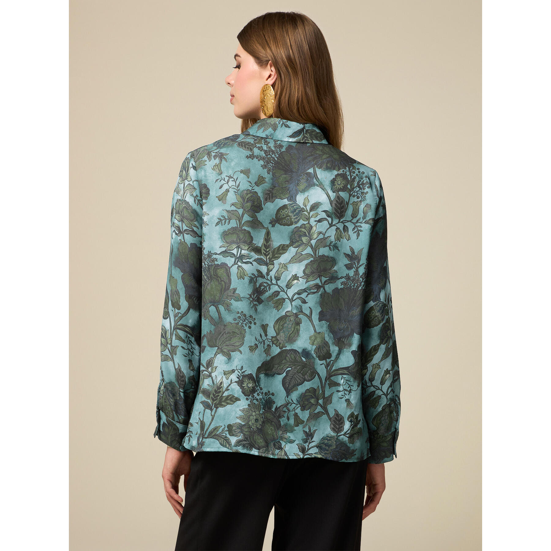 Oltre - Floral patterned shirt - Verde