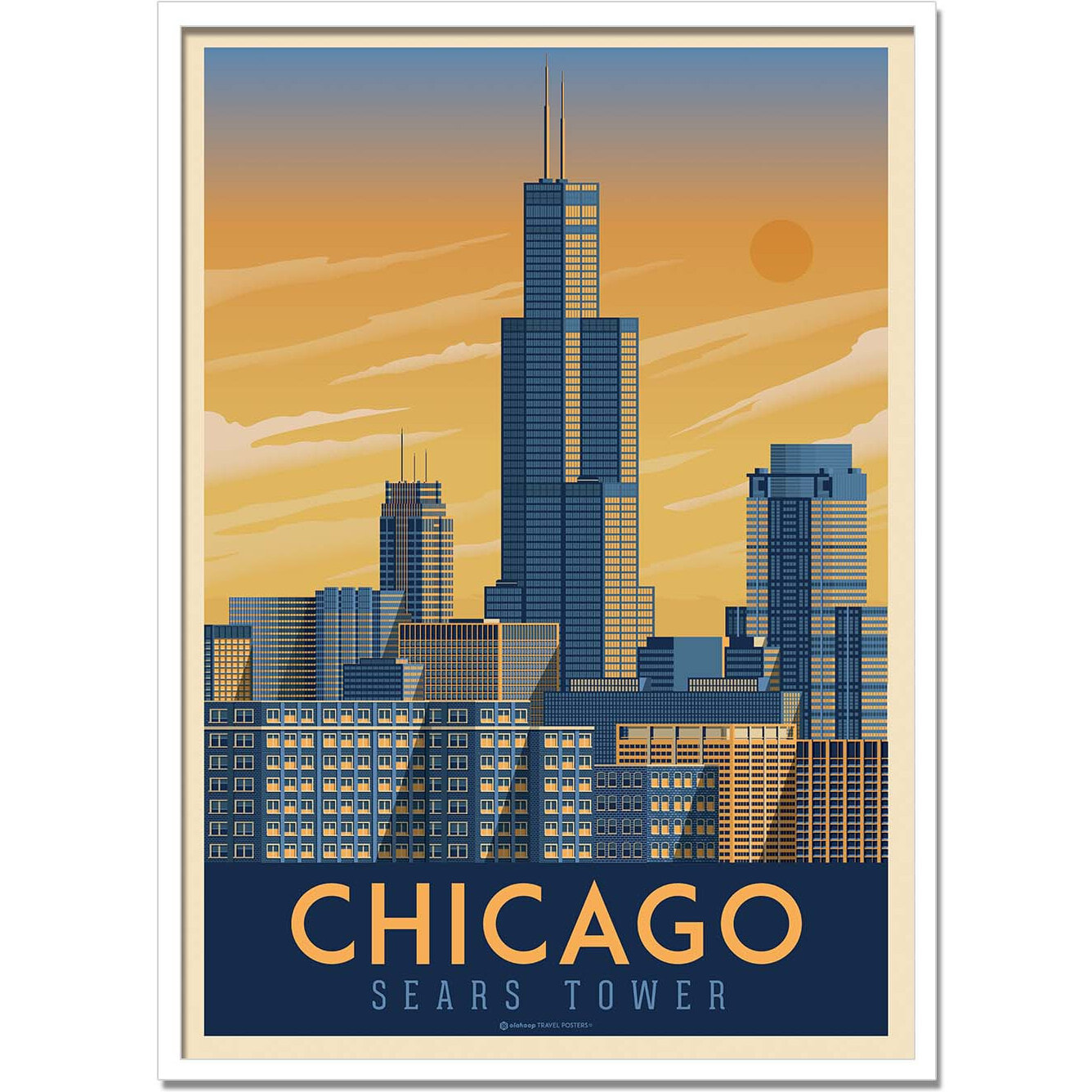 Affiche - Chicago - Olahoop Travel Posters