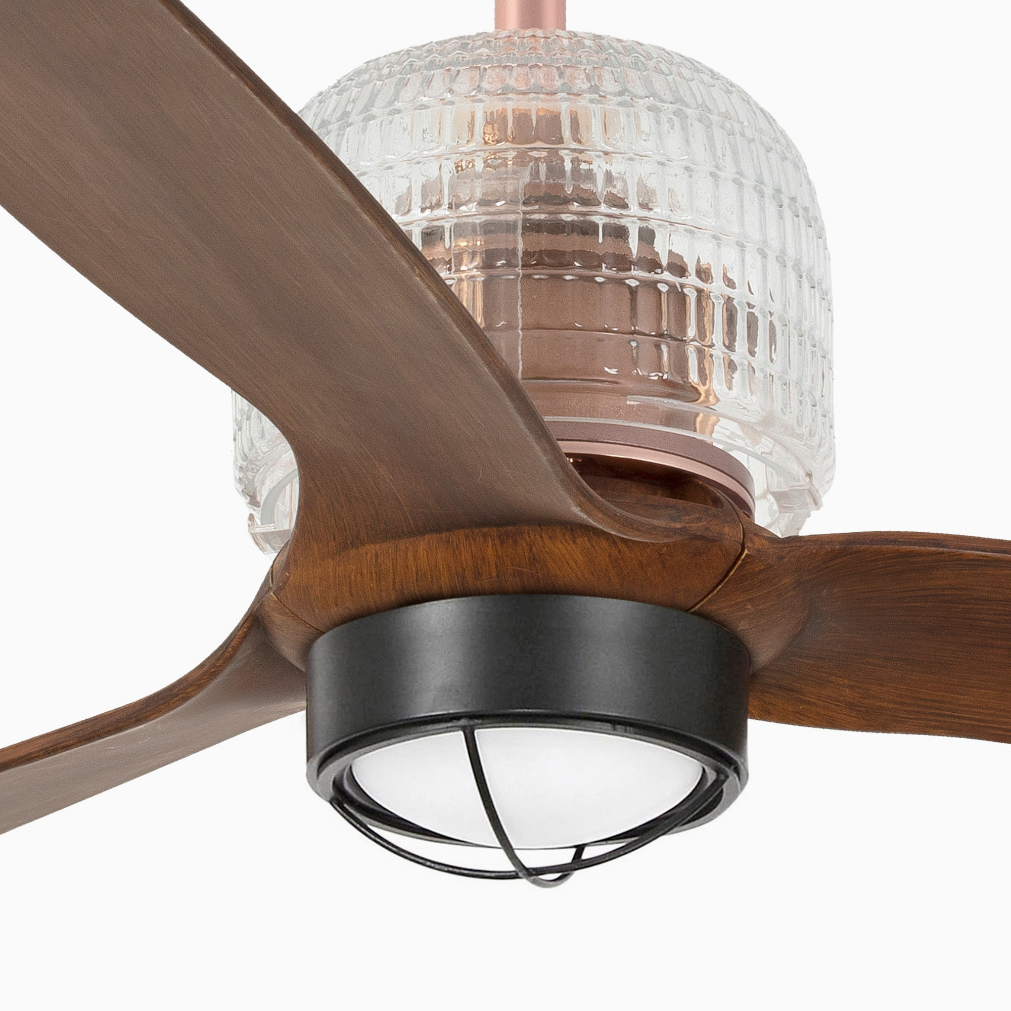 DECO FAN M LED Ventilateur cuivre/bois DC