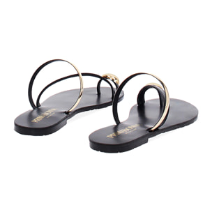 Sandalias planas mujer negras