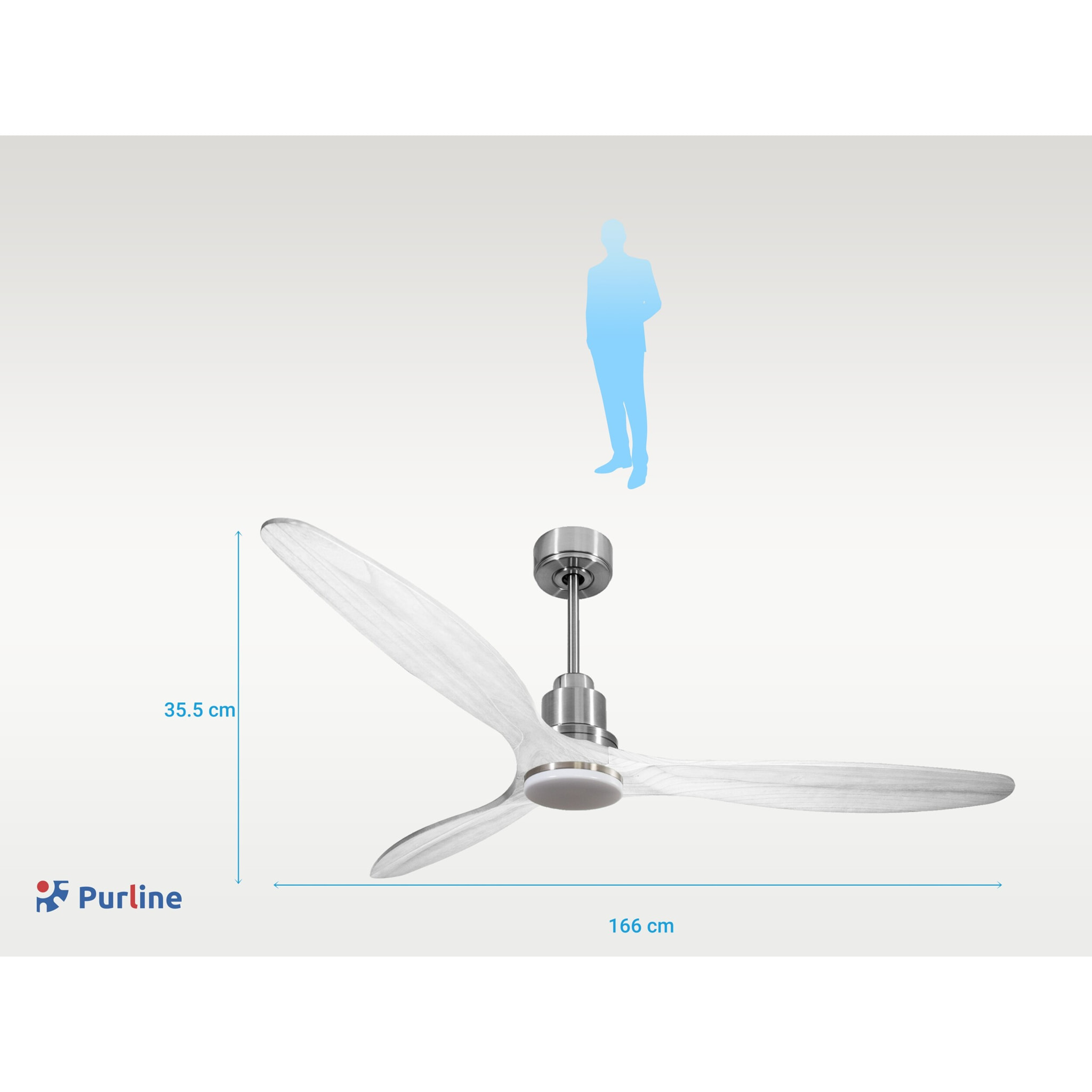 Ventilador de techo Modo Invierno/Verano Termostato Dimable Wifi Motor DC Techos Inclinados Mando a Distancia Luz tres tonos Hypersilence Memoria Vendible Shopify (AUTOMATICO) SalD166C04LED67115 PURLINE