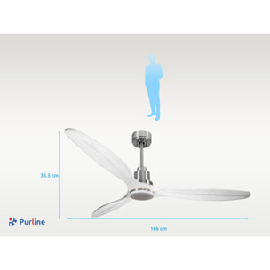 Ventilador de techo Modo Invierno/Verano Termostato Dimable Wifi Motor DC Techos Inclinados Mando a Distancia Luz tres tonos Hypersilence Memoria Vendible Shopify (AUTOMATICO) SalD166C04LED67115 PURLINE