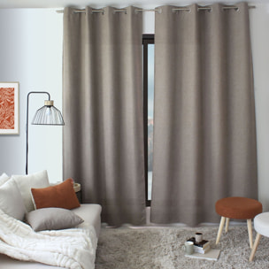 Rideau à oeillets en velours chenillé - Taupe