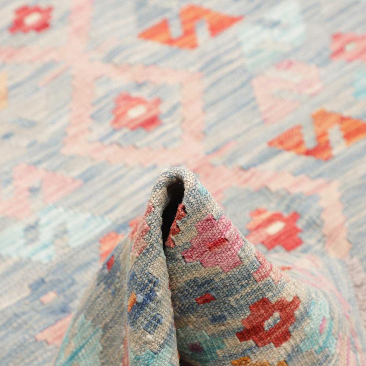 Tapis kilim, motif ethnique authentique, tissé plat ZIZO