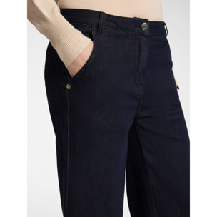 Elena Mirò - Jeans cropped wide leg en denim - Azul