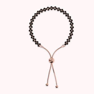 Bracciale Tennis Doppio con Spinello Nero