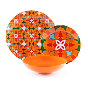 Service de table 18 pièces Excelsa – Ankara, Porcelaine Multicolore