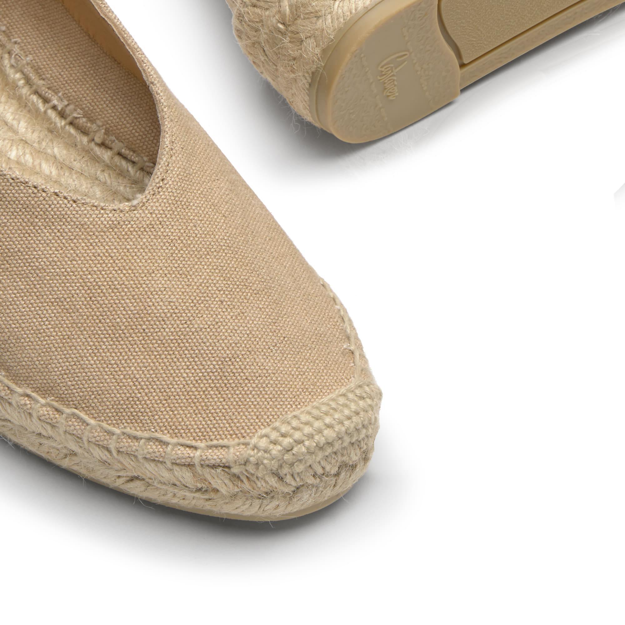 Alpargatas planas de mujer Gea en algodón acabado lavado, cierre mediante lazada