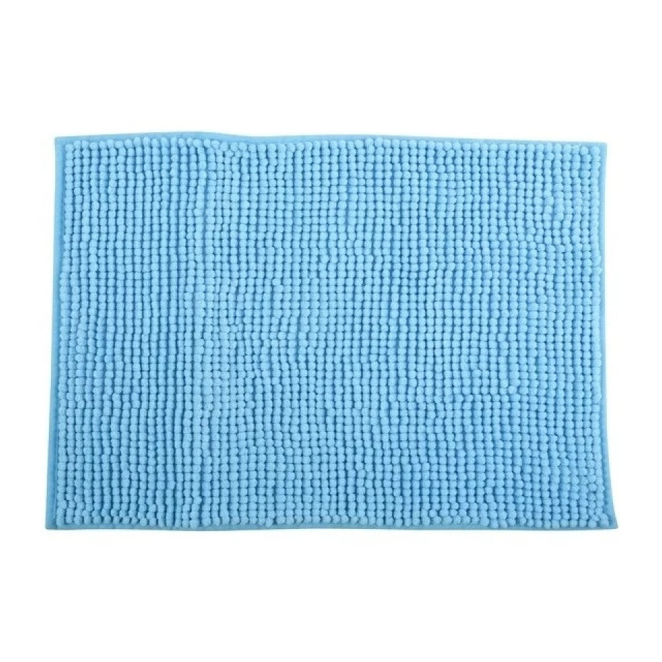 Tapis de bain Microfibre CHENILLE Bleu Ciel MSV