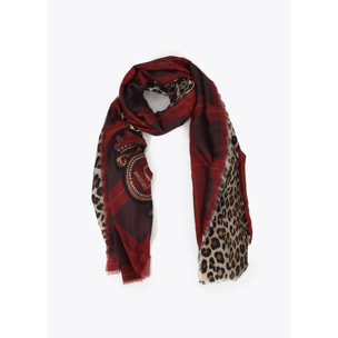 Foulard stampa animale e tartan