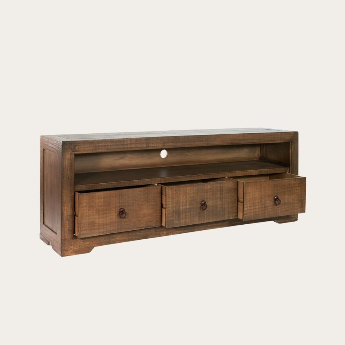 Meuble tv Oblak -bois massif d'araucaria-couleur nogal 160 x 60 x 40 cm