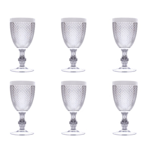 Set de 6 verres à vin Excelsa – Diamond, Plastique Argent 39 cl