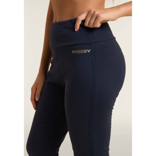 Leggings con bande logate e vita alta