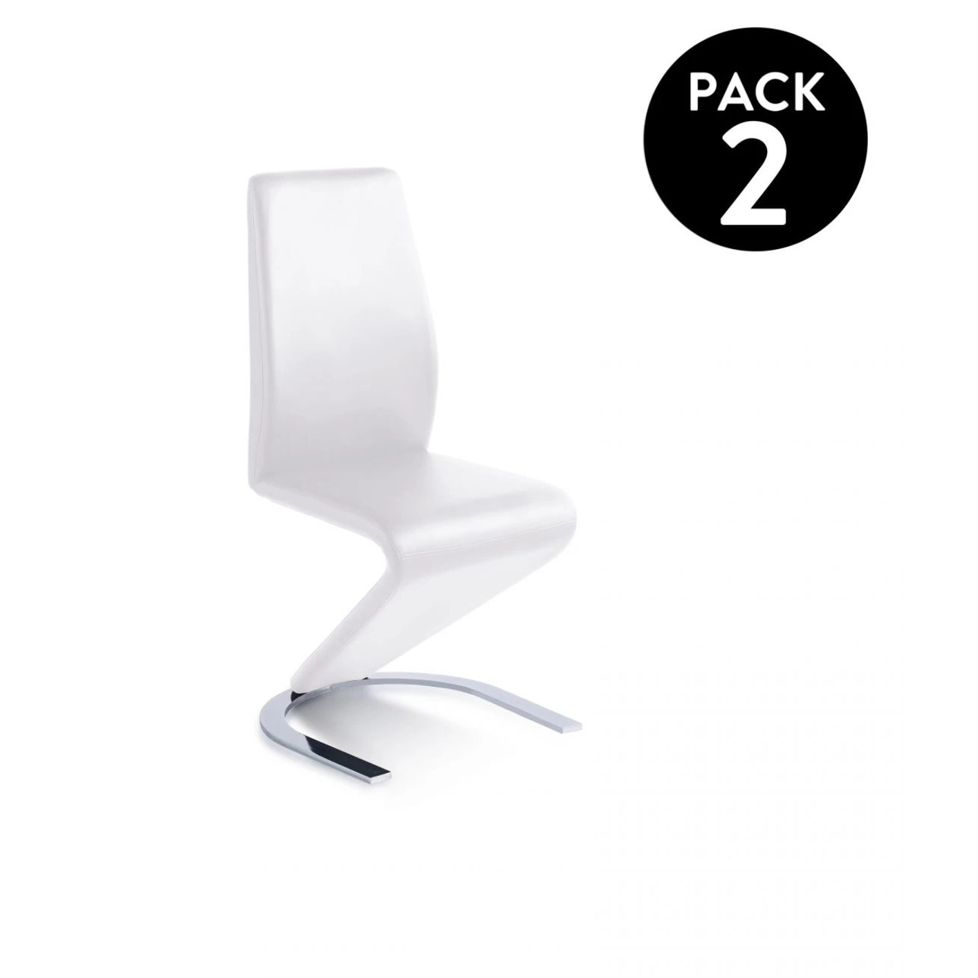 Pack 2 sillas de comedor Rin símil piel Blanco