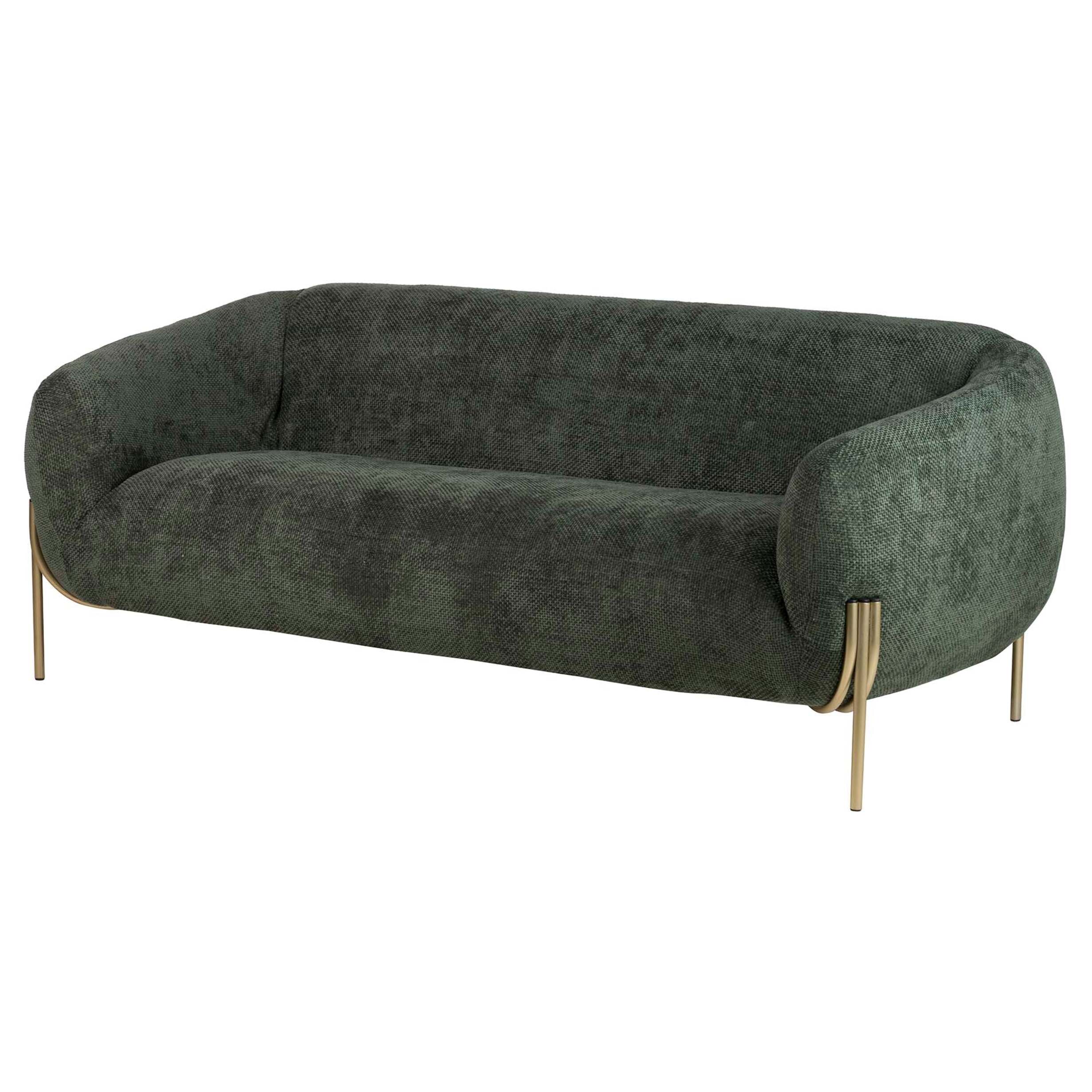 Sofa Chenilla Verde Zephyr 198x86x75 Cm