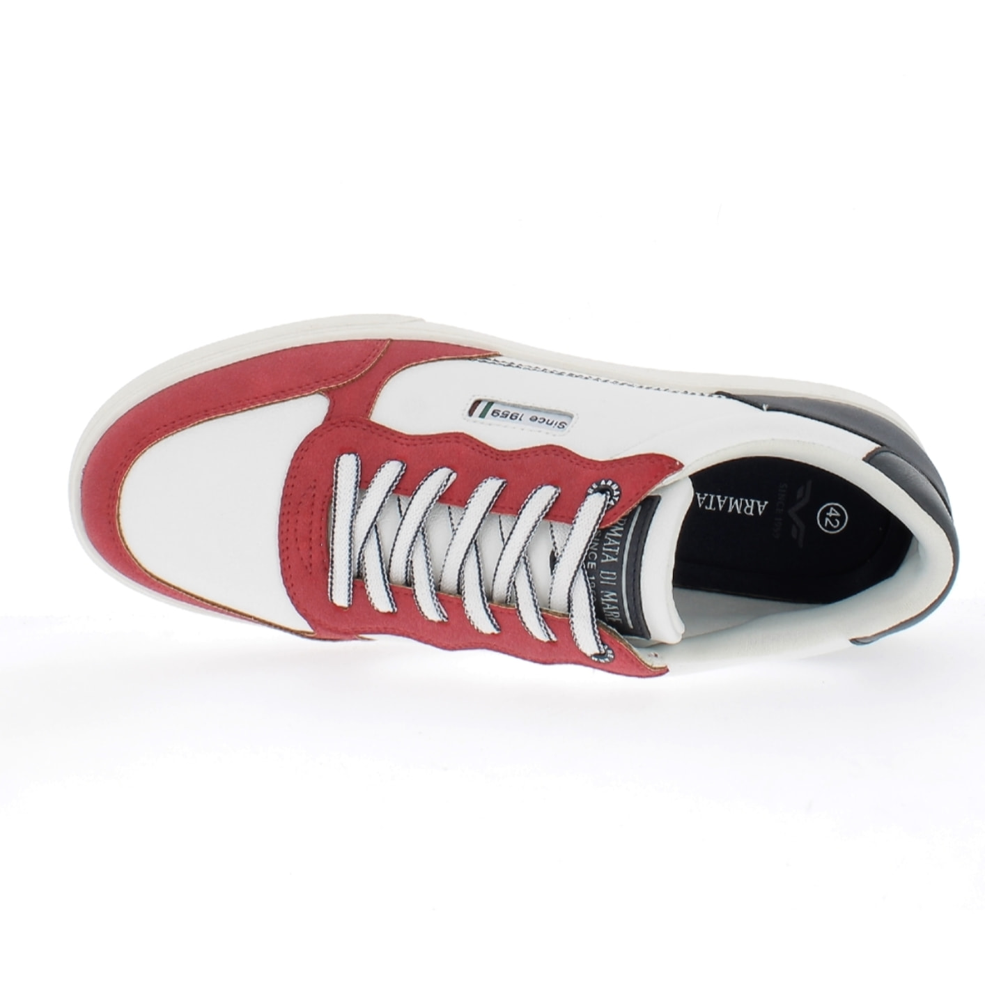 Armata di Mare Scarpe Uomo Court Sneakers Casual con Soletta Rimovibile in Memory Foam AMU W24M606 Red Off White
