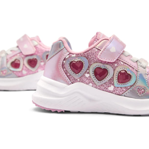 Zapatillas de Luces de Niña con Estampado de Corazón