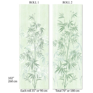 Carta da Parati Foresta di Bambù in Stile Acquerello Giapponese