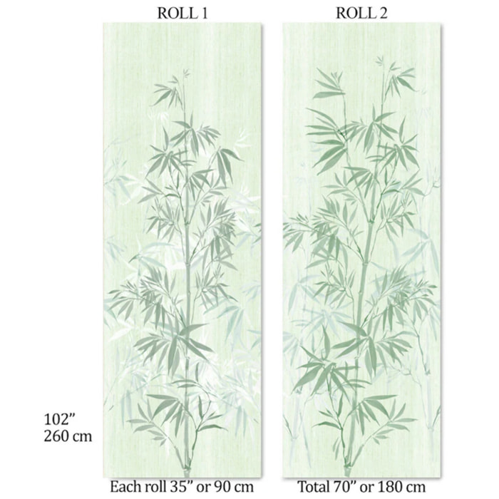Carta da Parati Foresta di Bambù in Stile Acquerello Giapponese