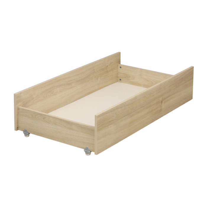 Tiroir pour lit bébé évolutif - décor bois chêne sépia