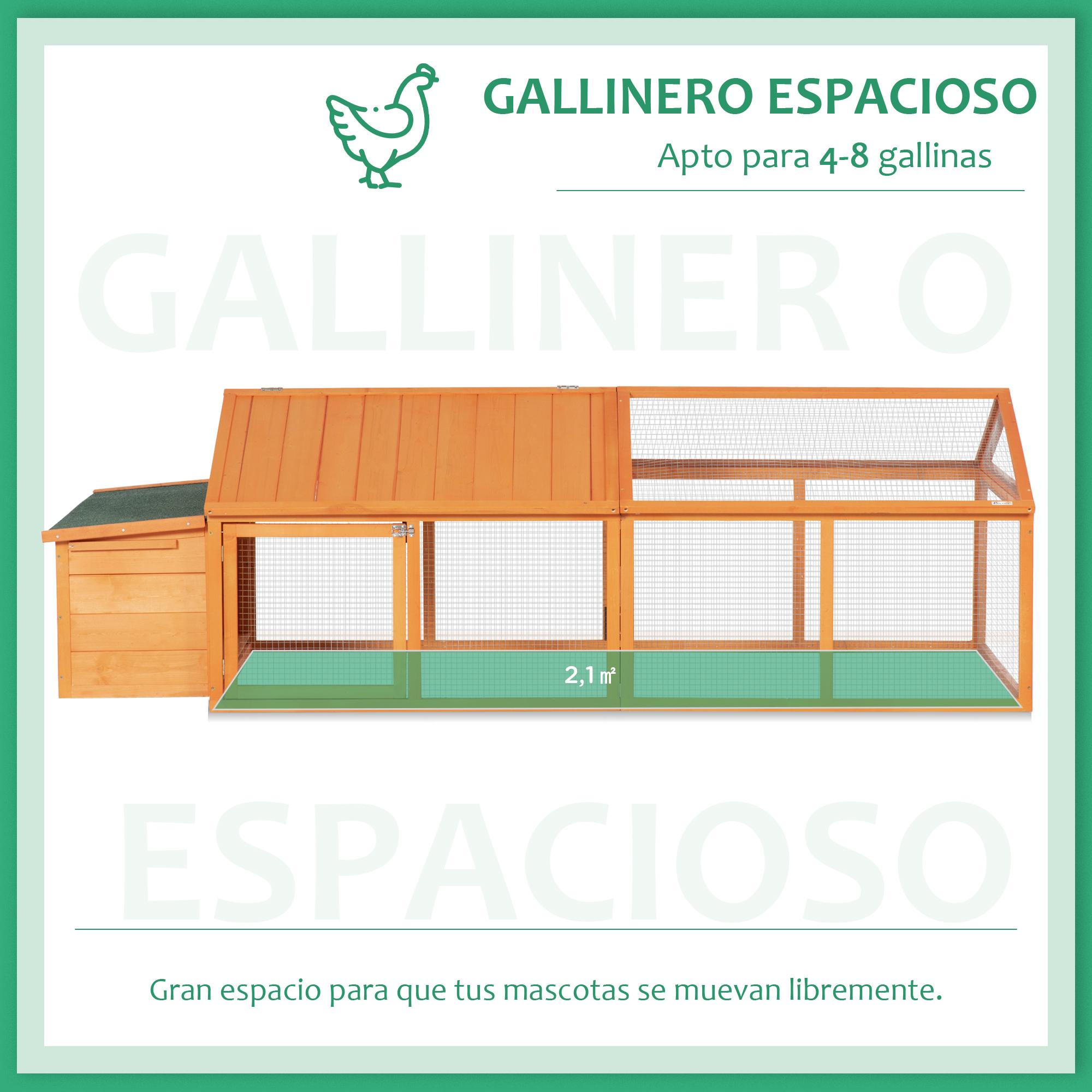 Gallinero de Madera de 2 Pisos para 4-8 Gallinas Techo Abatible 240x112,5x76 cm