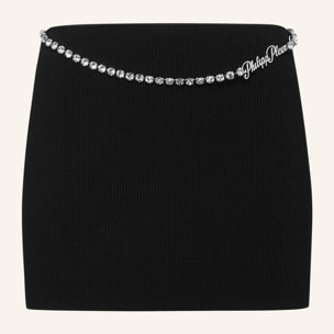 PHILIPP PLEIN Knit Short Skirt SIGNATURE