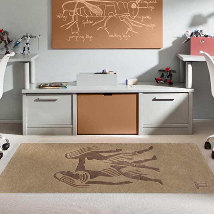 Tapis salon et chambre fait main en laine motif géométrique KIVE