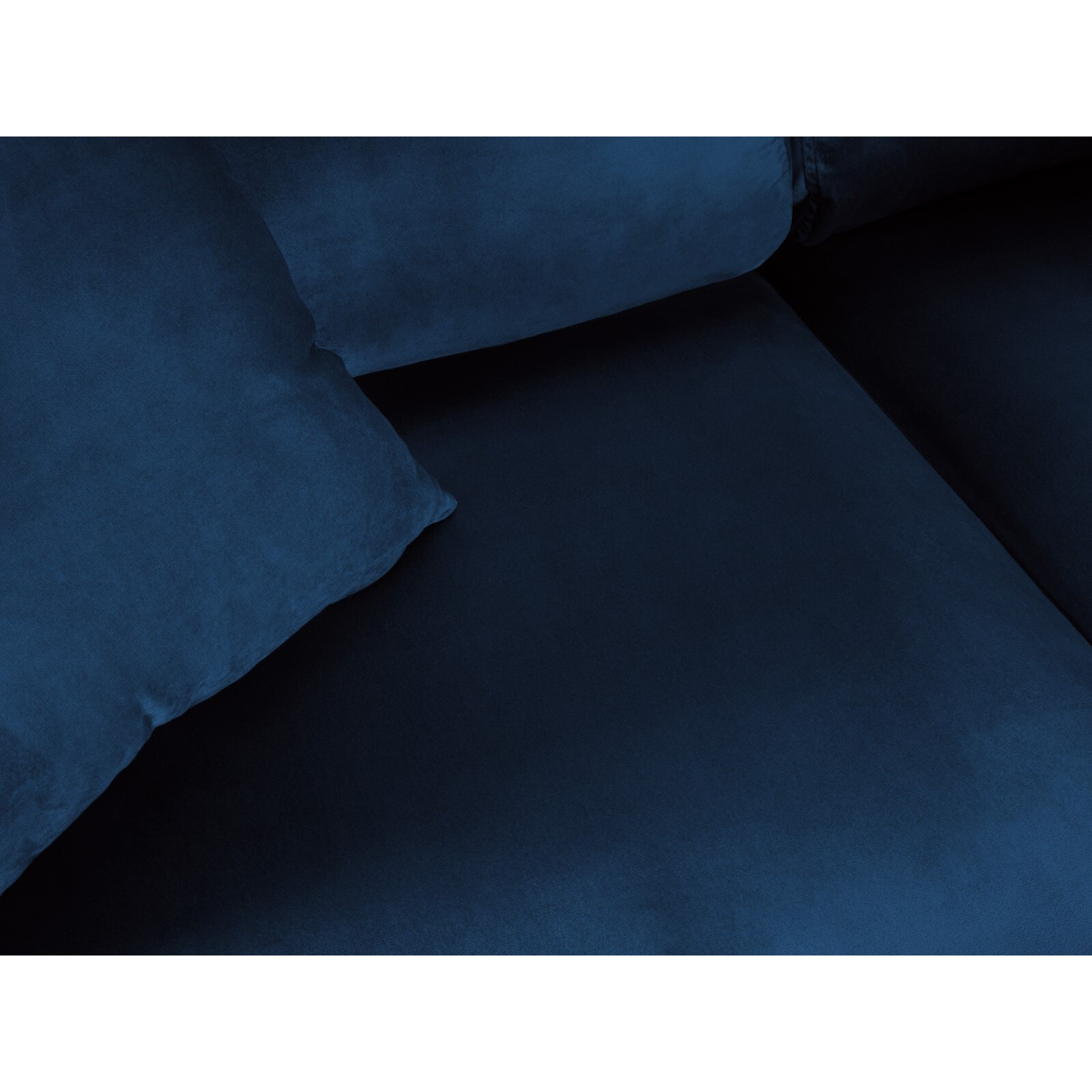 Canapé d'angle droit convertible avec coffre de rangement "Kyoto" 5 places en velours bleu roi