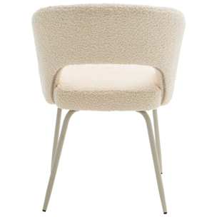 Lot de 2 chaises en tissu boucle beige FLAVIA