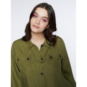 Fiorella Rubino - Camisa sahariana de tencel - Verde