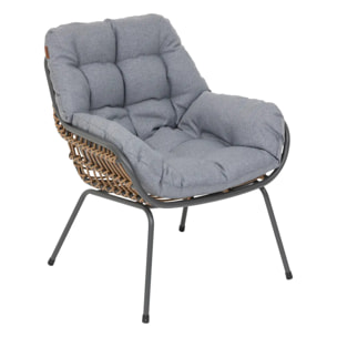 Salon de jardin duo "Paopao" graphite en acier traité en epoxy