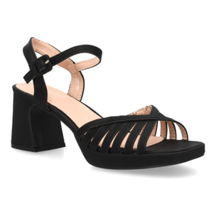 Sandalia tacón ancho plataforma elegante para mujer