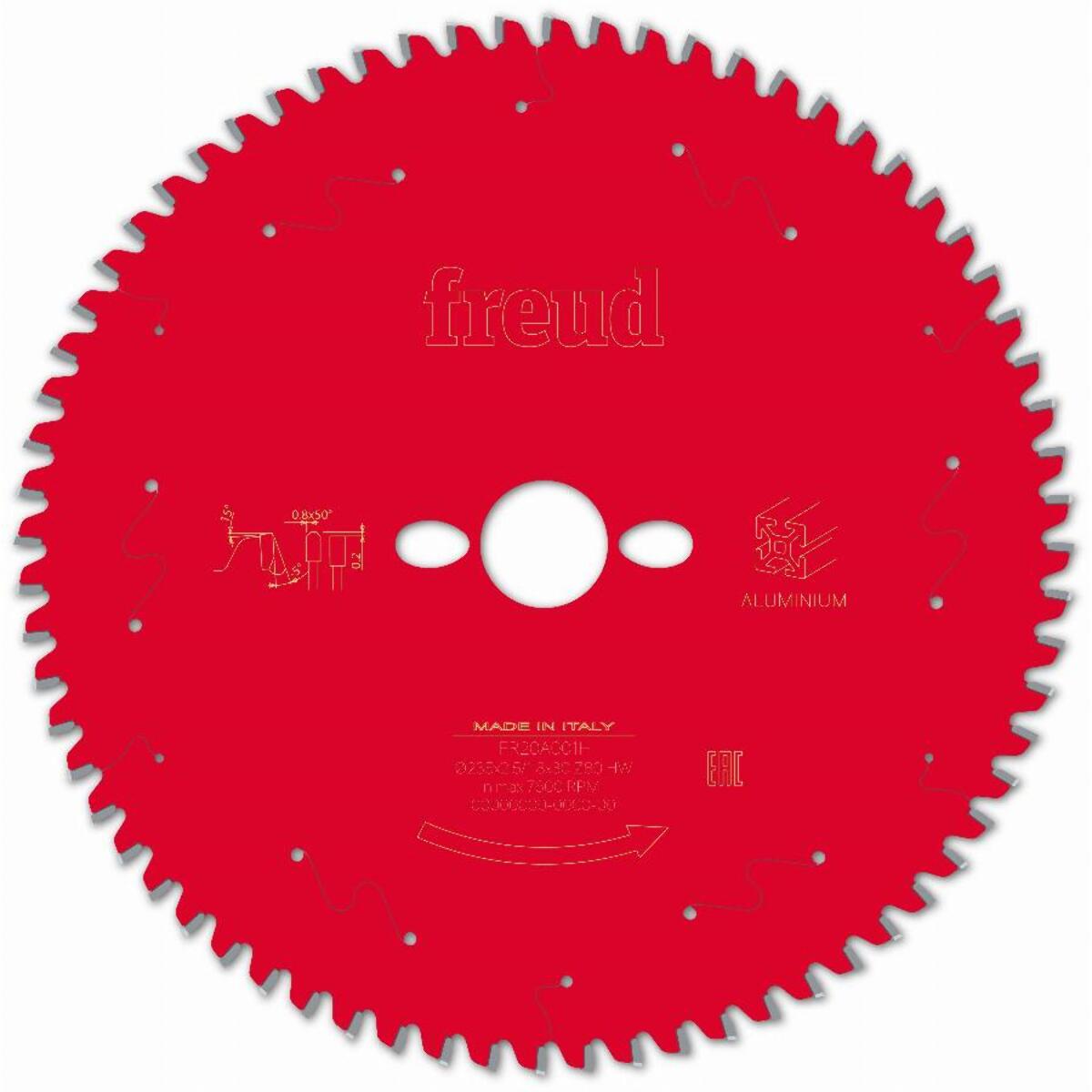 Lame pour scie circulaire portative FREUD - Ø250 2,8/2 AL30 Z68 TP -5° - F03FS09835