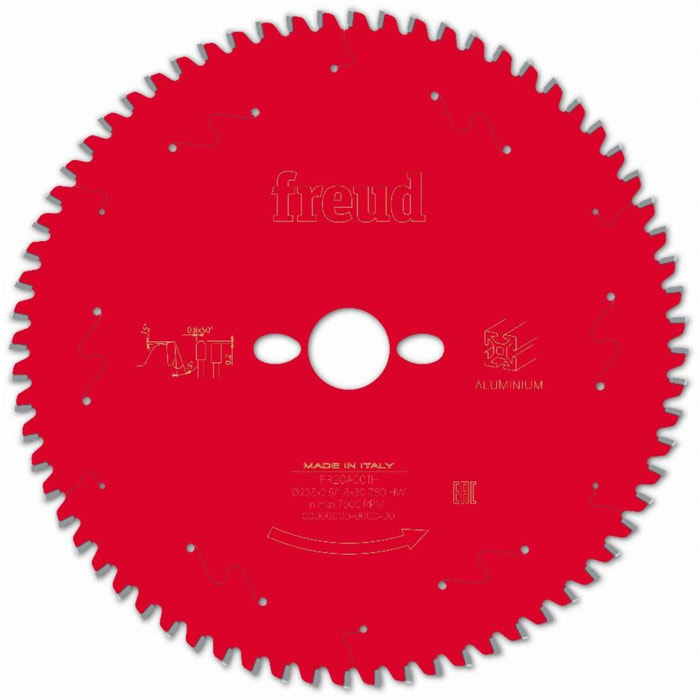 Lame pour scie circulaire portative FREUD - Ø250 2,8/2 AL30 Z68 TP -5° - F03FS09835