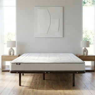 Ensemble Matelas Cristal & Sommier Somkit, 18 cm, Mémoire de Forme, Cadre à Lattes, Métal Robuste, Soutien Ferme