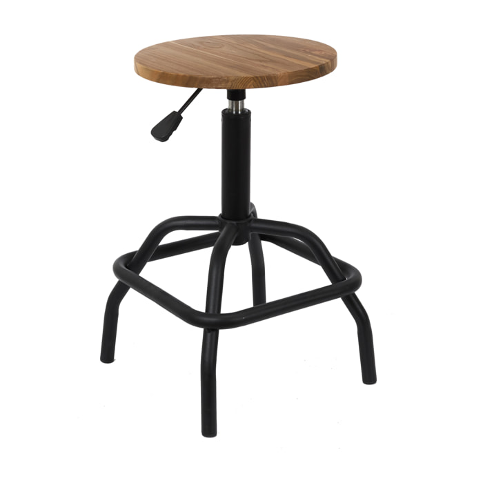 Tabouret De Bar Reglable Bois Brut Ace