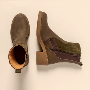 Botines con tacón N5668 MULTI LEATHER FOREST / TICINO color Forest