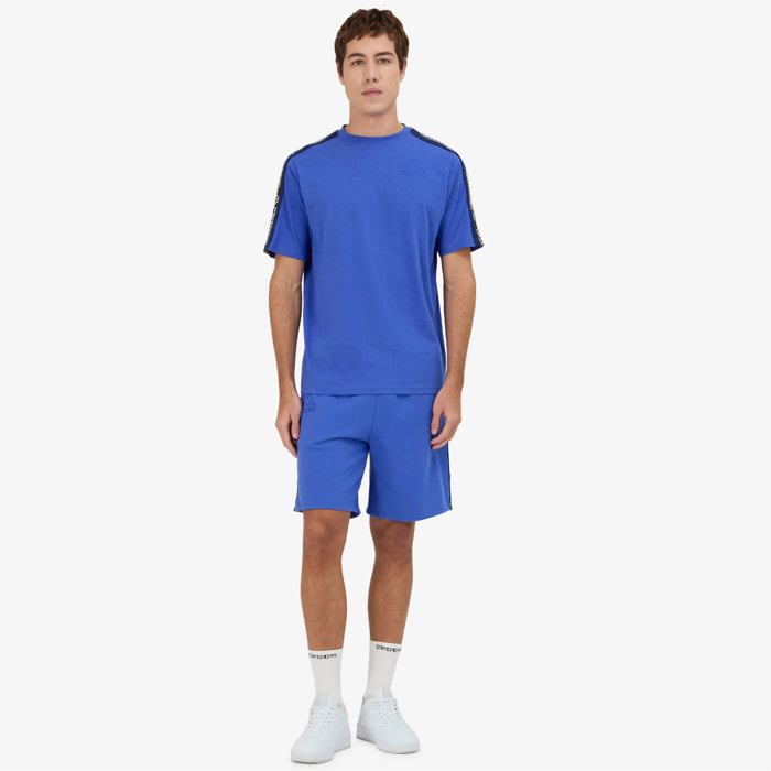 Pantaloni Corti Kappa Uomo Logo Tape Gerri Blu
