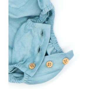 Peto con gomitas y botones pana azul