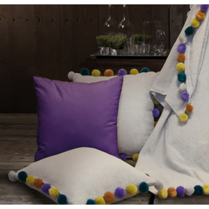 CASA ANVERSA Nappy Cuscino con pon pon multicolore_43x43_Tessuto _Made in Italy