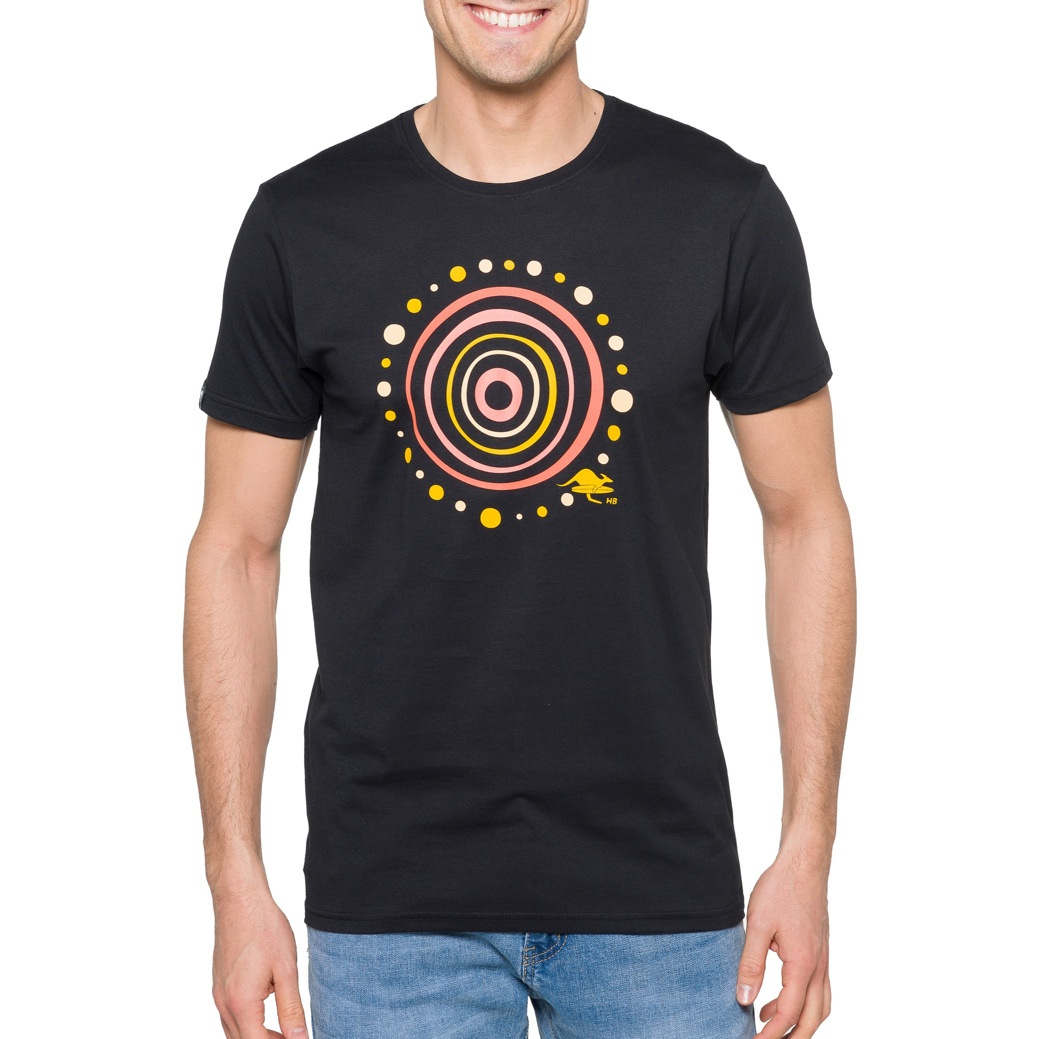 T-shirt in cotone 150 gr Aboriginal Hot Buttered Nero