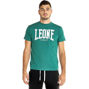 T-shirt in cotone elasticizzato a manica corta con logo grande Leone Basic