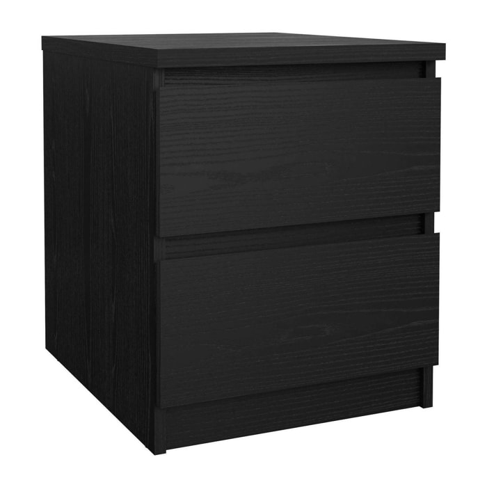 Comodino Azar, Comò basso, Tavolino da notte, Mensola da letto, 50x40 h50 cm, Nero