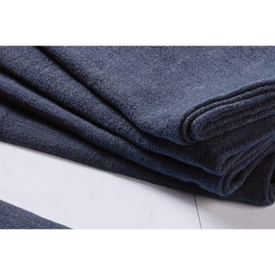 Serviette de table - 6 pièces - Lin et coton bleu nuit