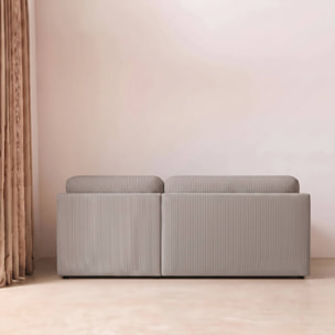 Banquette canapé d'angle droit convertible 3 places velours côtelé avec coffre NELSON